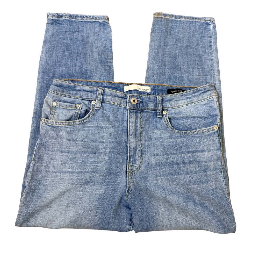 ella moss jeans womens junior size 12/31 high waist straight stretch denim blue